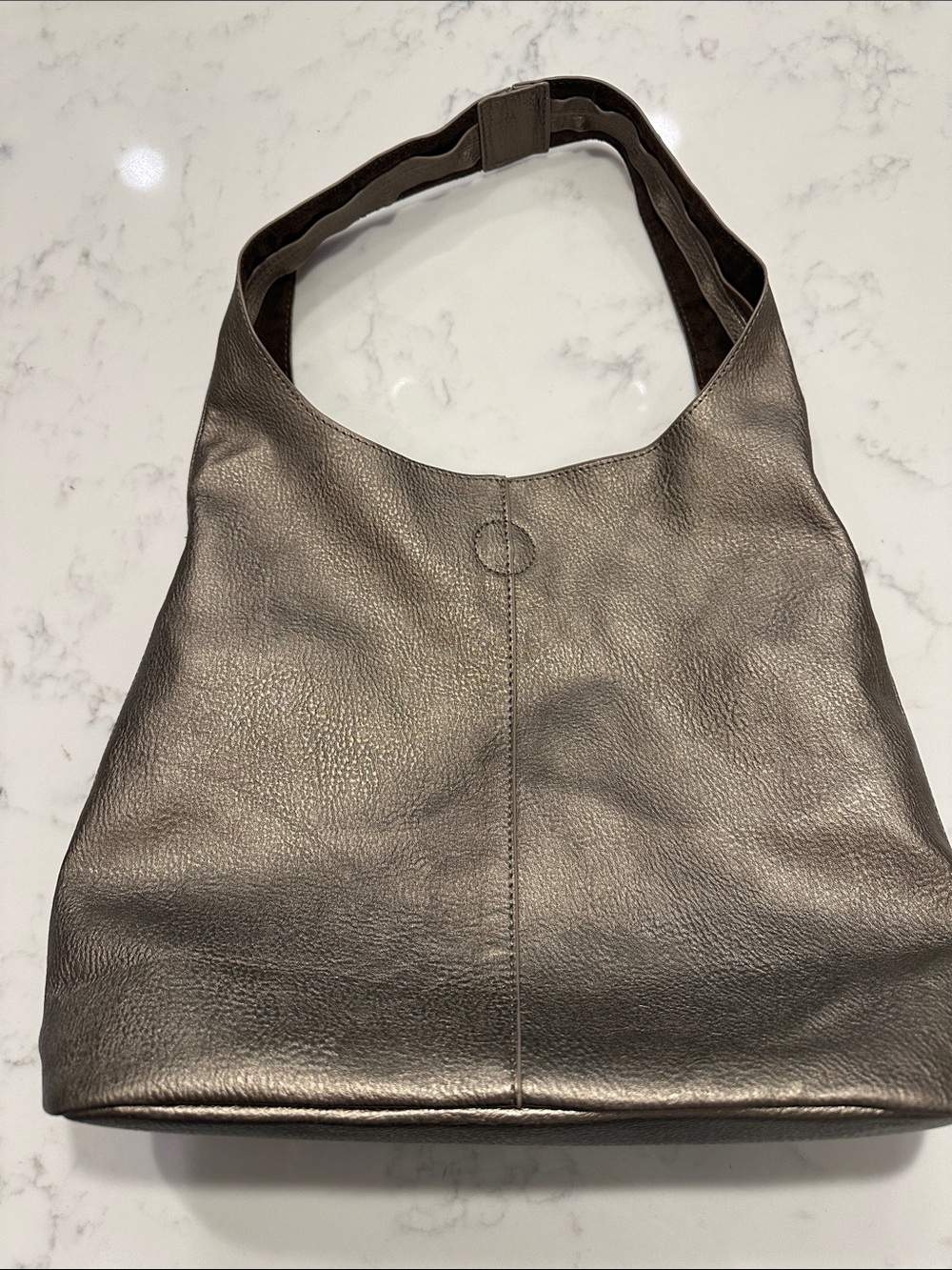 Joy Susan Metallic Pewter Shoulder Bag